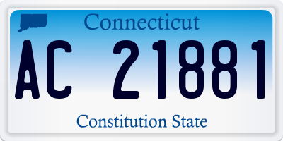 CT license plate AC21881