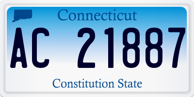 CT license plate AC21887