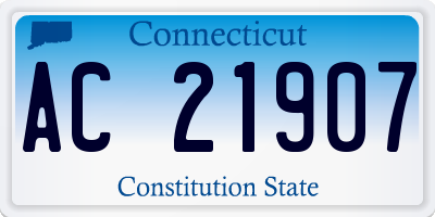 CT license plate AC21907