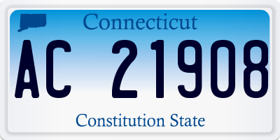 CT license plate AC21908