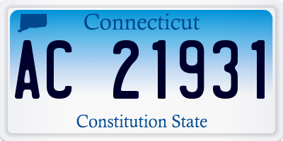 CT license plate AC21931