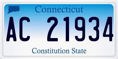 CT license plate AC21934