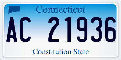 CT license plate AC21936