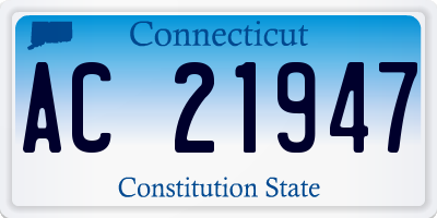 CT license plate AC21947