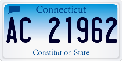 CT license plate AC21962