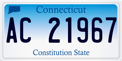 CT license plate AC21967