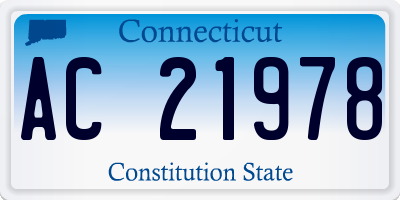 CT license plate AC21978