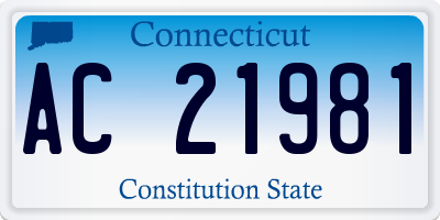 CT license plate AC21981