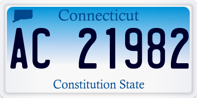 CT license plate AC21982