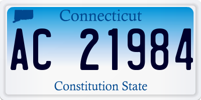 CT license plate AC21984
