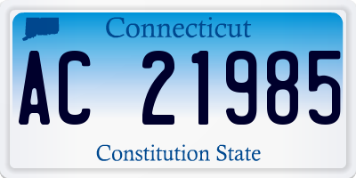CT license plate AC21985
