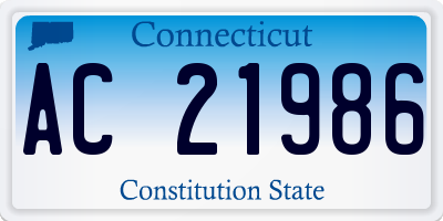 CT license plate AC21986