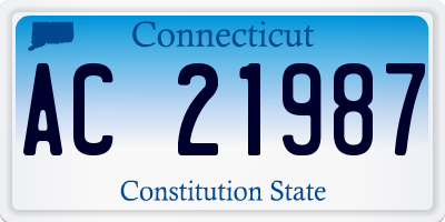 CT license plate AC21987