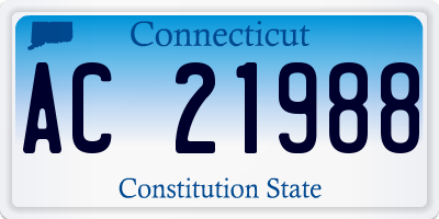 CT license plate AC21988