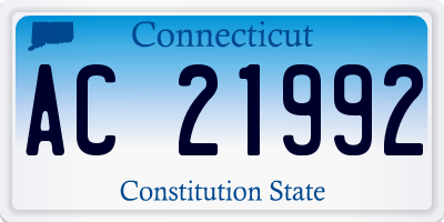 CT license plate AC21992