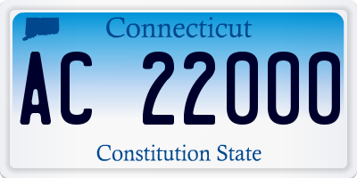 CT license plate AC22000