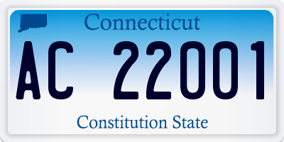 CT license plate AC22001