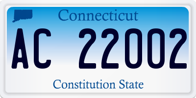 CT license plate AC22002