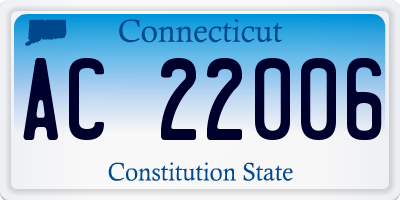 CT license plate AC22006