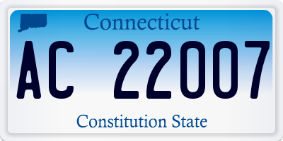 CT license plate AC22007