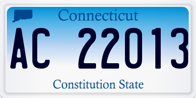 CT license plate AC22013