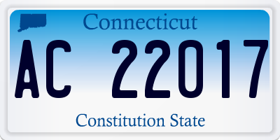 CT license plate AC22017