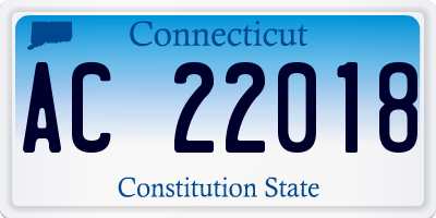 CT license plate AC22018