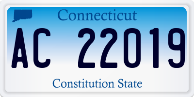 CT license plate AC22019