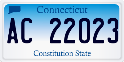 CT license plate AC22023