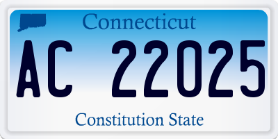 CT license plate AC22025
