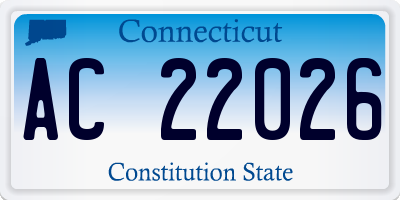 CT license plate AC22026