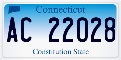 CT license plate AC22028