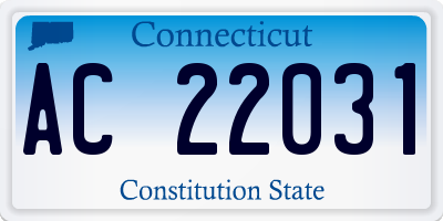 CT license plate AC22031