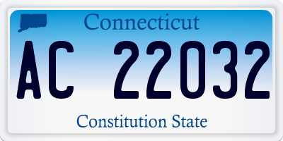 CT license plate AC22032