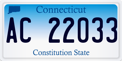 CT license plate AC22033