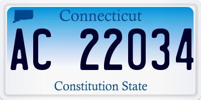 CT license plate AC22034