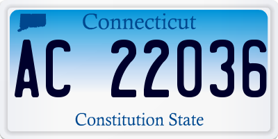 CT license plate AC22036