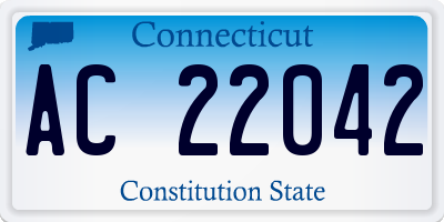 CT license plate AC22042