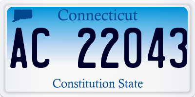 CT license plate AC22043