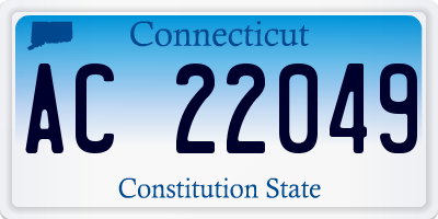 CT license plate AC22049