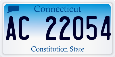 CT license plate AC22054