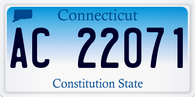 CT license plate AC22071