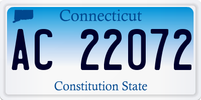 CT license plate AC22072