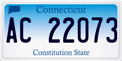 CT license plate AC22073