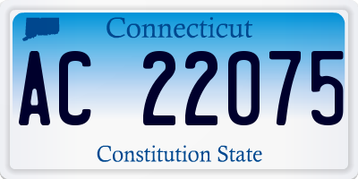 CT license plate AC22075
