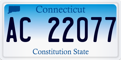 CT license plate AC22077