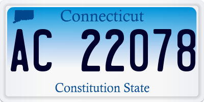 CT license plate AC22078