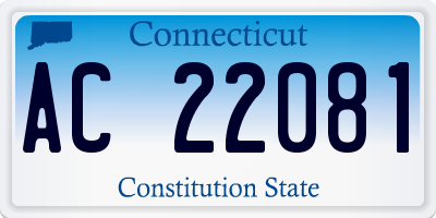 CT license plate AC22081