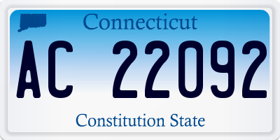 CT license plate AC22092