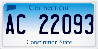 CT license plate AC22093